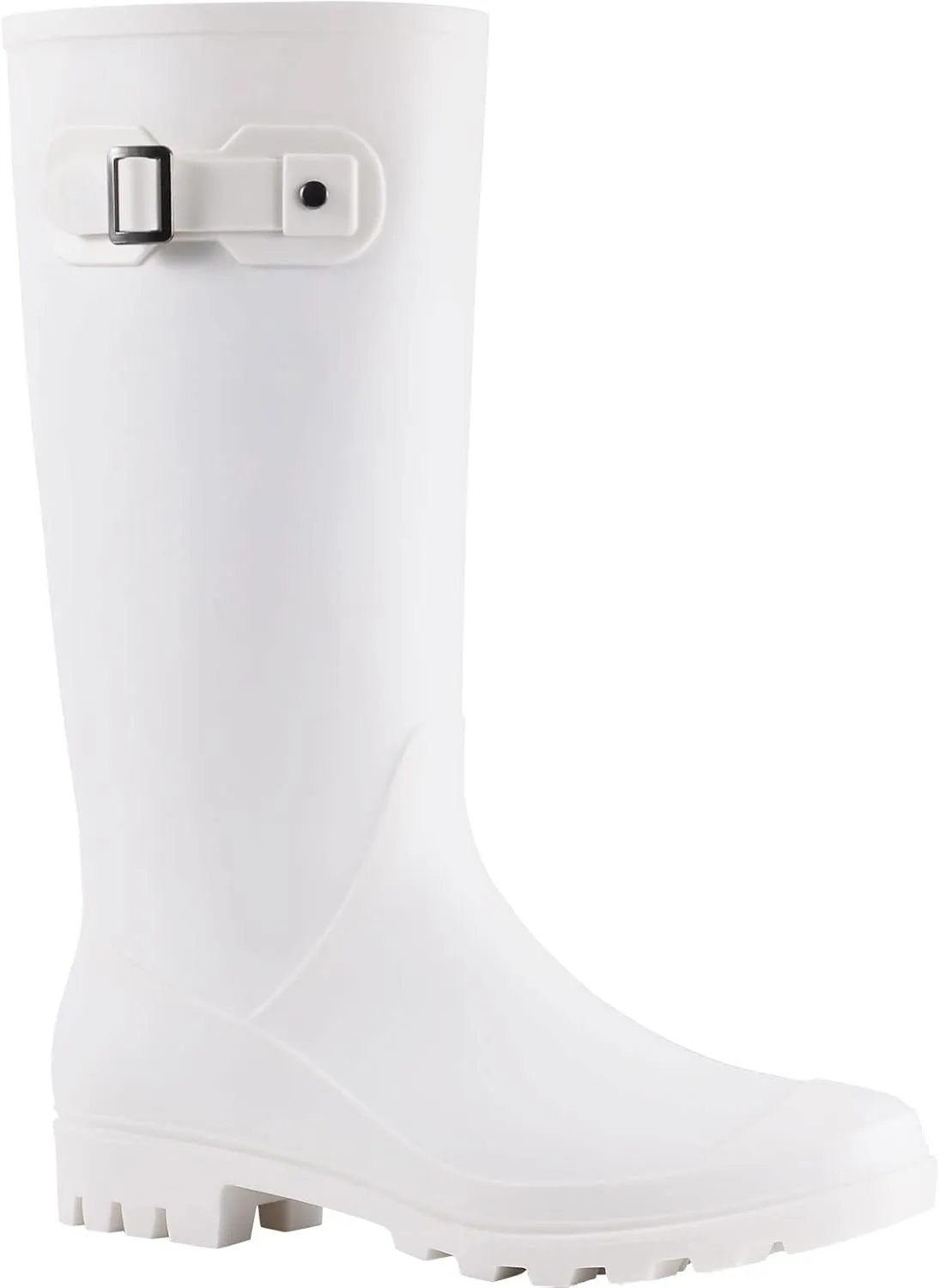 Evshine Women's Knee High Rain Boots - Narrow Calf - Fashion Waterproof Tall Rain Shoes