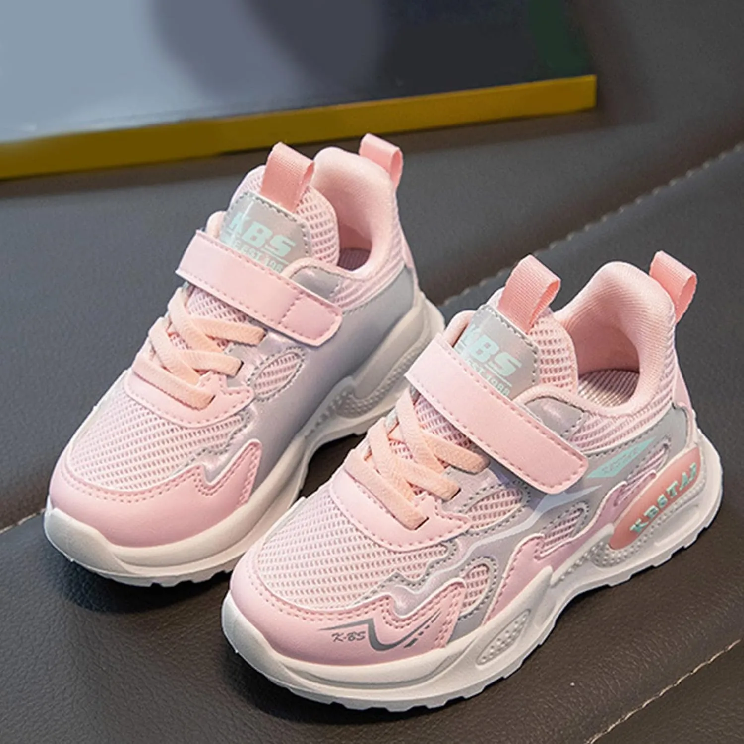 Fashion All Seasons Children Sports Girls Flat Lightweight Mesh Breathable and Comfortable Solid Hook Size 2 Baby Shoes