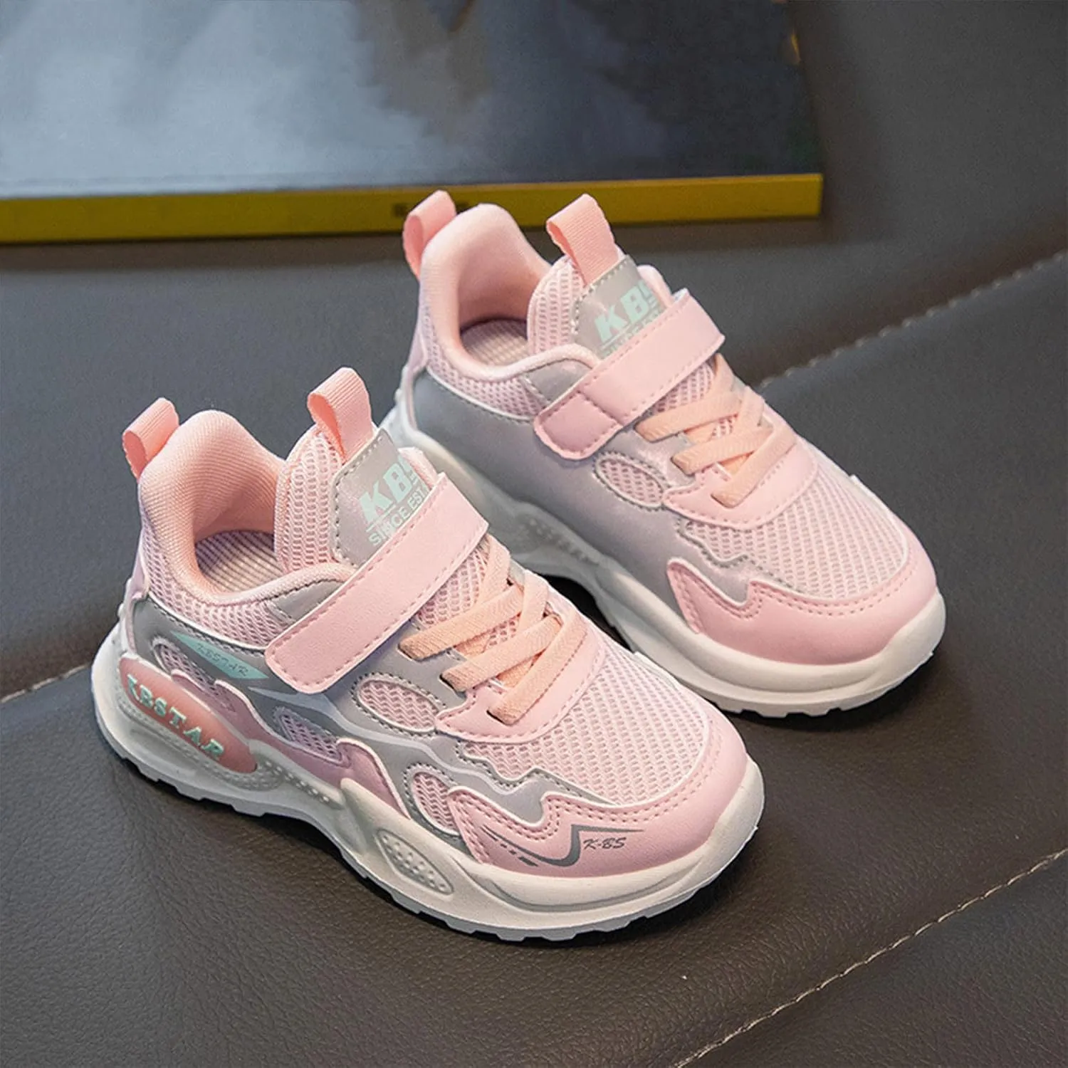 Fashion All Seasons Children Sports Girls Flat Lightweight Mesh Breathable and Comfortable Solid Hook Size 2 Baby Shoes