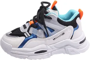Fashion Spring and Summer Children Sports Shoes Boys and Girls Round Toe Thick Soles Lightweight Mesh Size 8 Girls Shoes (Black, 7-8 Years Little Child)