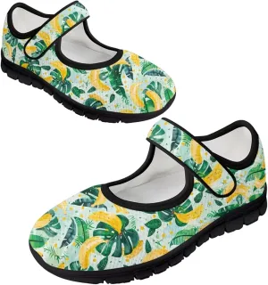 Howilath Fruit Print Mary Jane Shoes Women Mesh Casual Flats Shoes Ballet Flats Shoes Princess Shoe