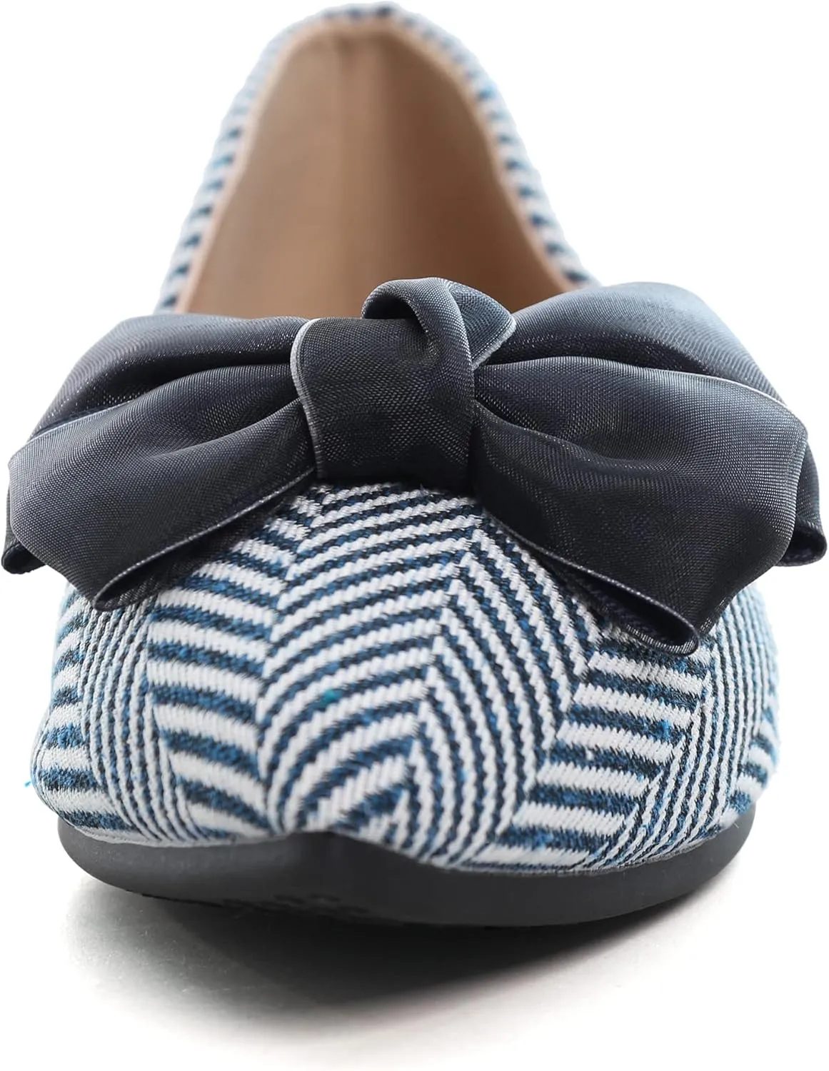 JiangWei Shu Women's Pointed Toe Bow-knot Ballet Flats Dress Flat Slip-ons Loafers