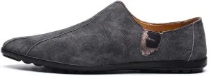 Loafers for Men Retro Printing Leather Loafers Flexible Comfortable Slip Resistant Classic Slip-ons